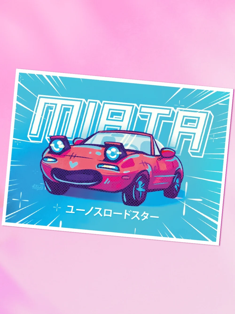 Print Miata niebieskie tło Print Miata niebieskie tło