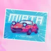 Print Miata niebieskie tło