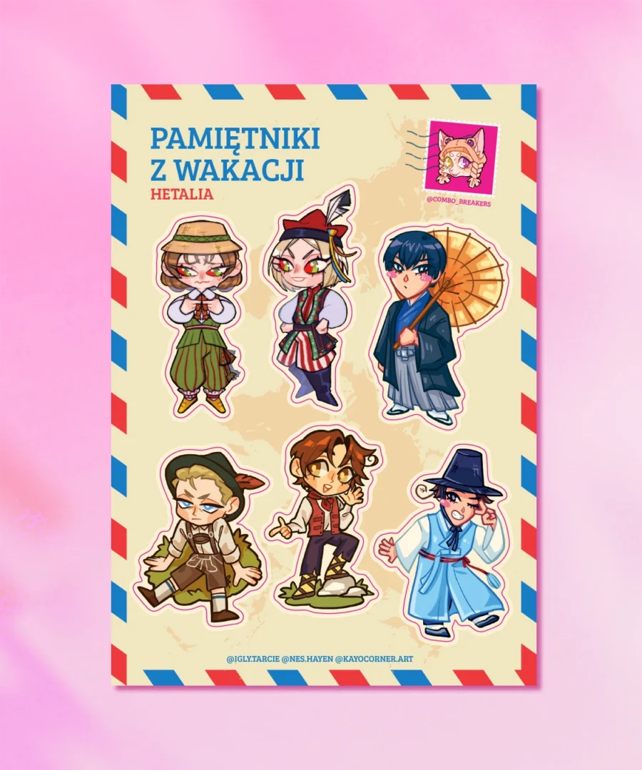 Arkusz Naklejek Pamiętniki z Wakacji Hetalia Arkusz Naklejek Pamiętniki z Wakacji Hetalia