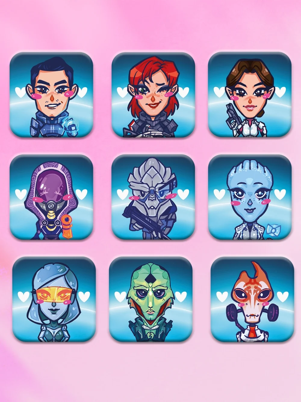 Przypinki kwadratowe Mass Effect