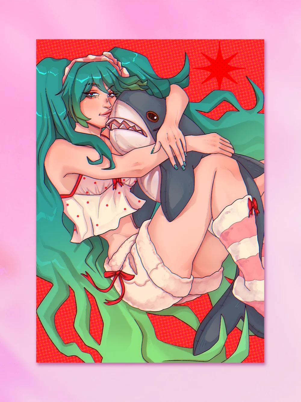 Print Miku z Blahajem Vocaloid Print Miku z Blahajem Vocaloid