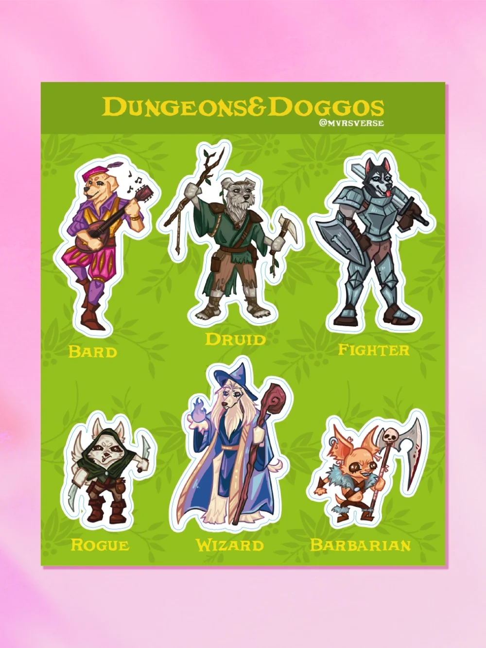 Arkusz Naklejek Dungeons and Doggos