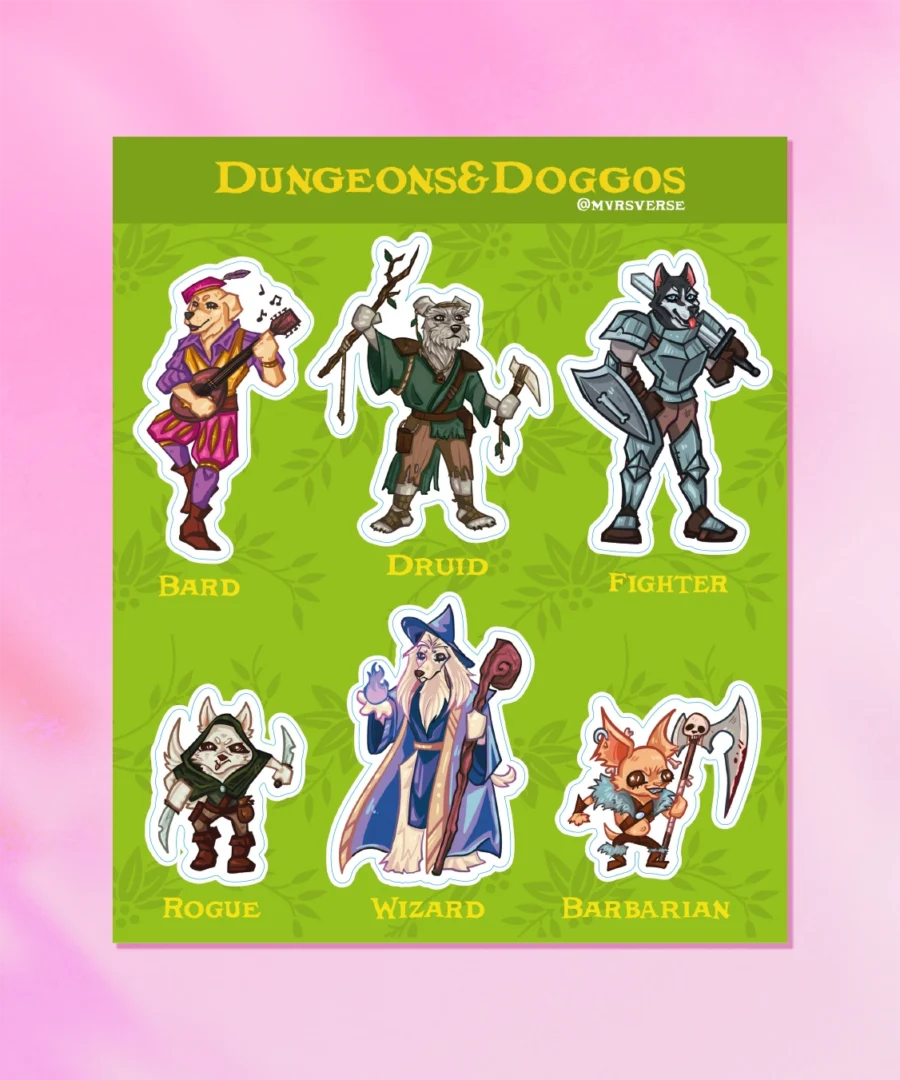 Arkusz Naklejek Dungeons and Doggos