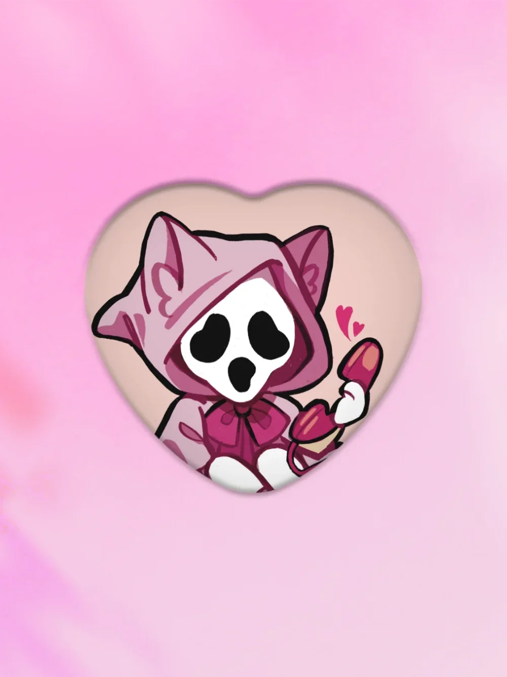 Przypinka Serce Ghost Face Pink Scream Przypinka Serce Ghost Face Pink Scream