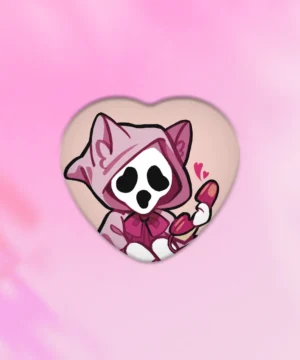 Przypinka Serce Ghost Face Pink Scream