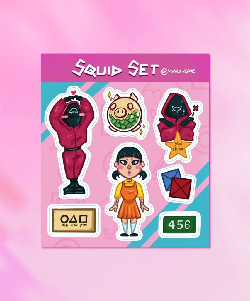 Arkusz Naklejek Squid Game