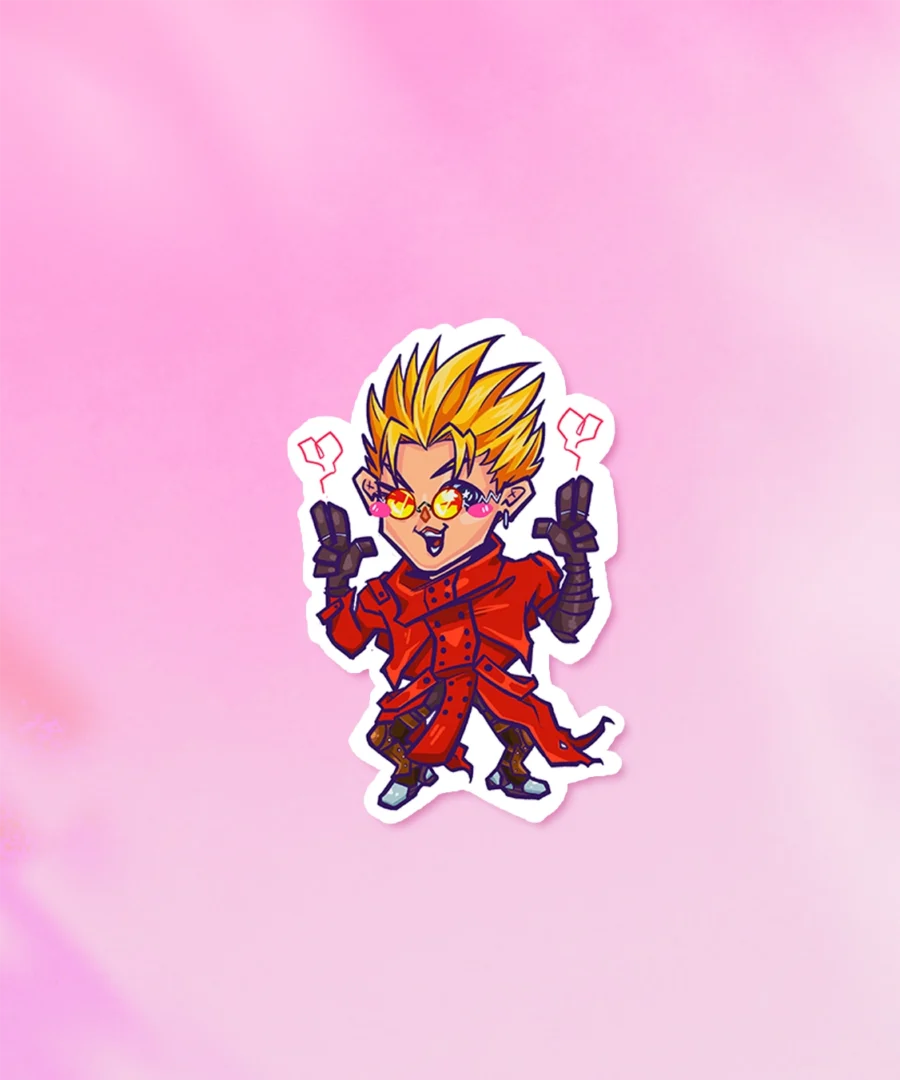 Naklejka Vash Love and Peace Trigun